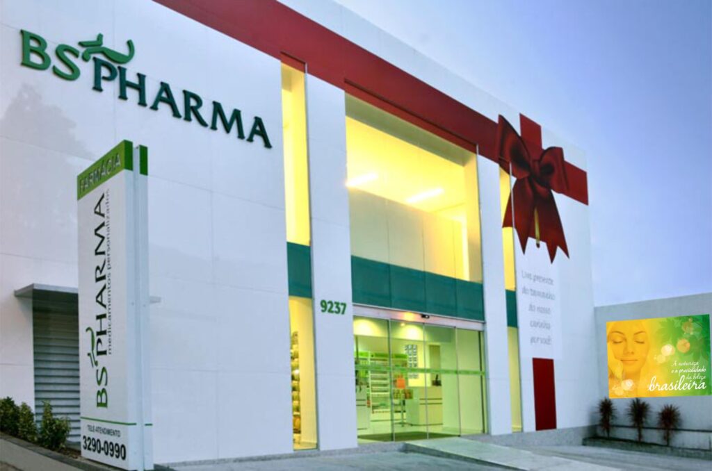 Fachada da loja adesivada para a campanha de lançamento da nova BS Pharma